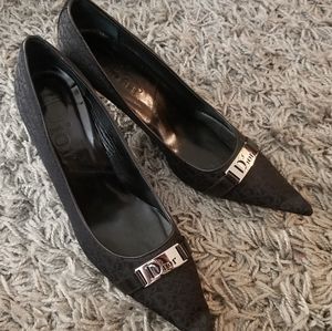 Sale!🔥Christian Dior Diorissimo Black Woven Heels